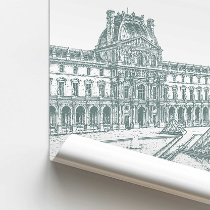 Louvre in Teal Print