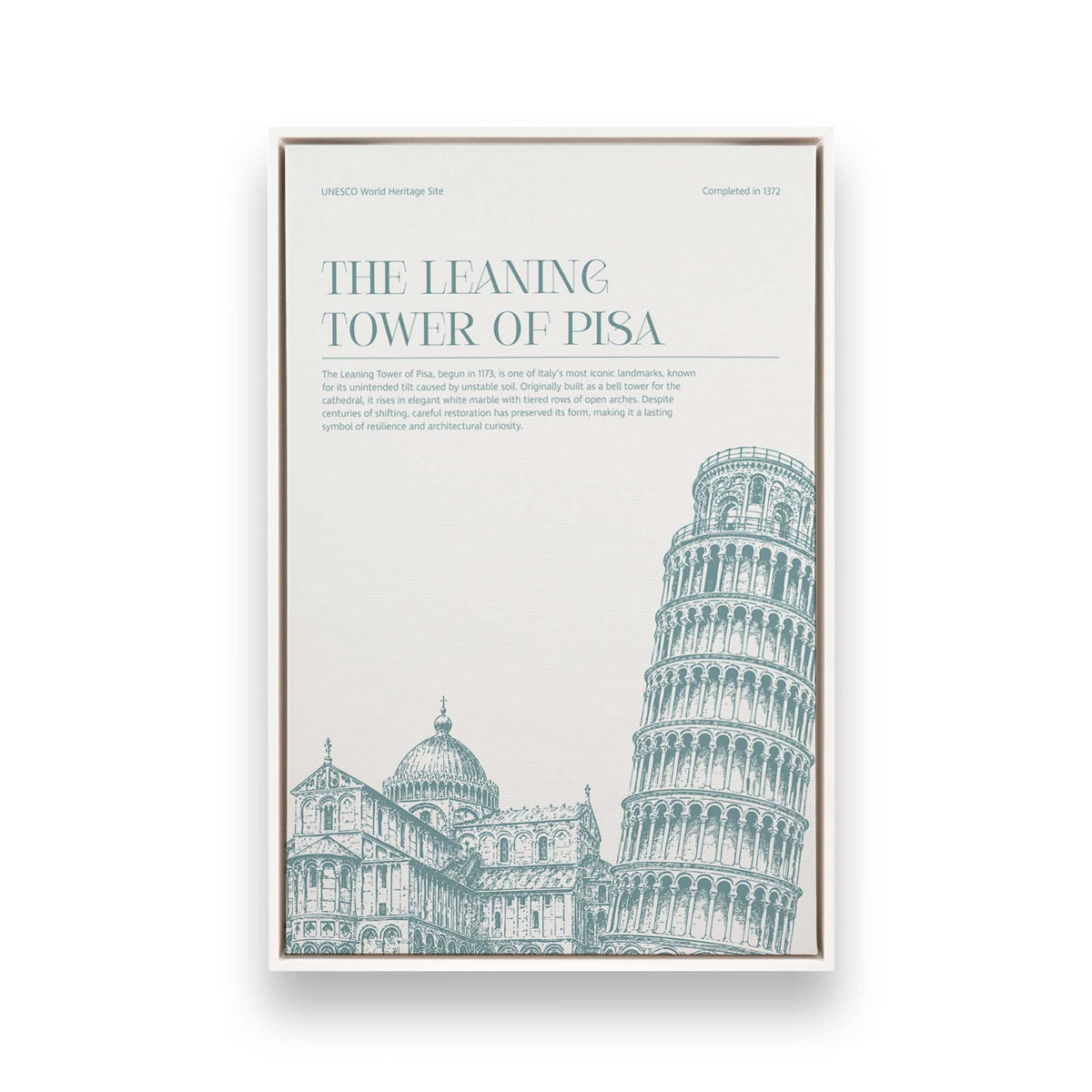 [Color:Opaque White], Picture of art in a White frame