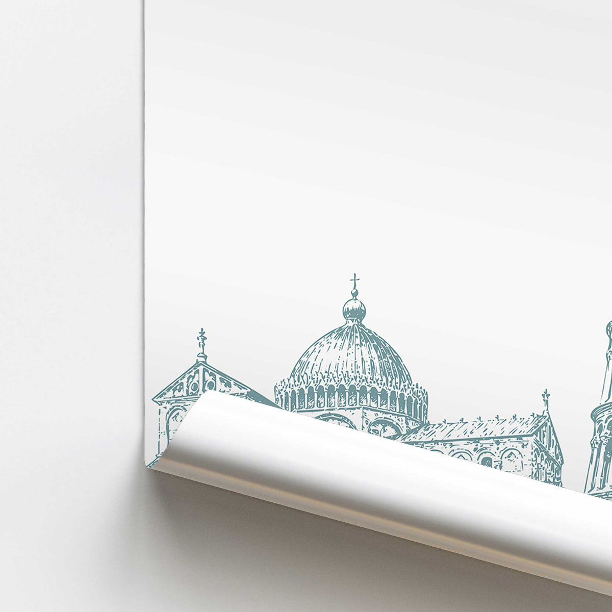 Pisa in Blue Print