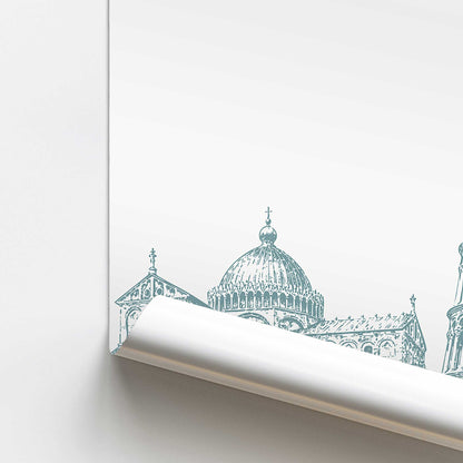 Pisa in Blue Print