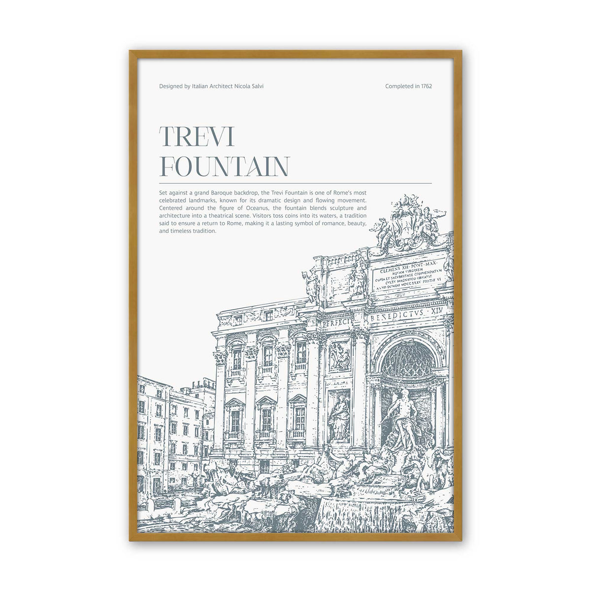 [Color:Polished Gold], Picture of art in a Polished Chrome frame