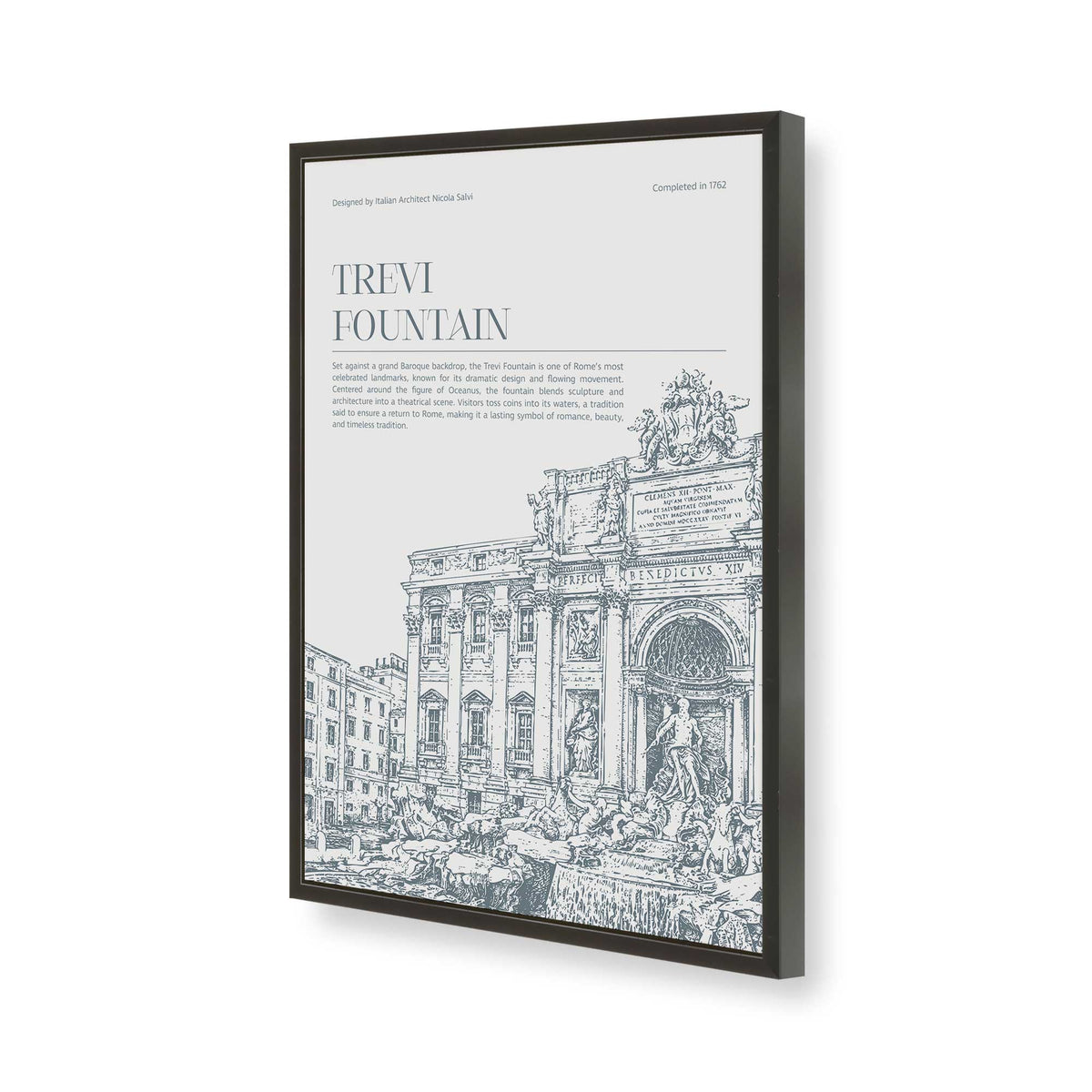 [Color:Satin Black], Picture of art in a Polished Chrome frame of the corner