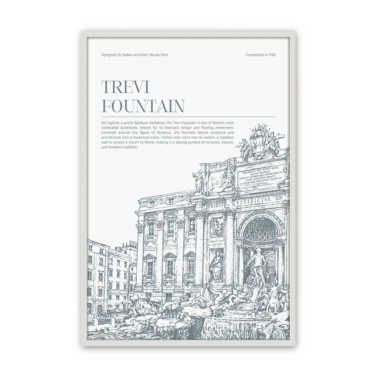 [Color:Opaque White], Picture of art in a Polished Chrome frame