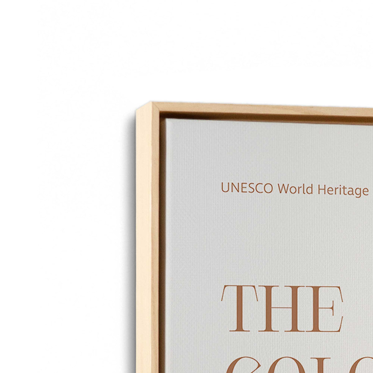 [Color:American Maple], Picture of art in a American Maple frame at an angle