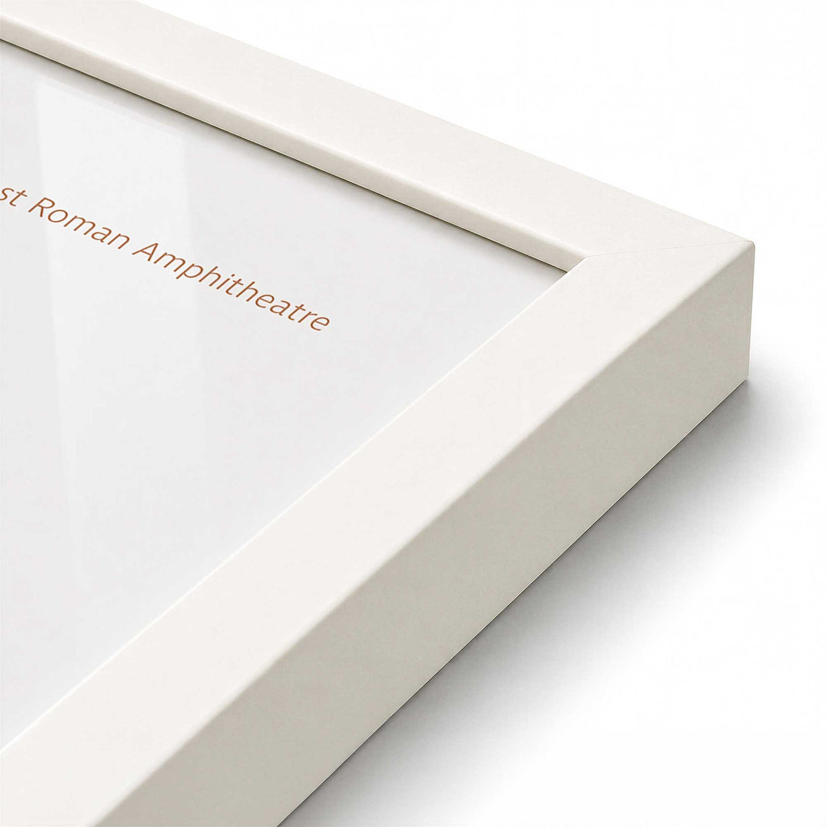 [Color:Opaque White], Picture of art in a Polished Chrome frame at an angle