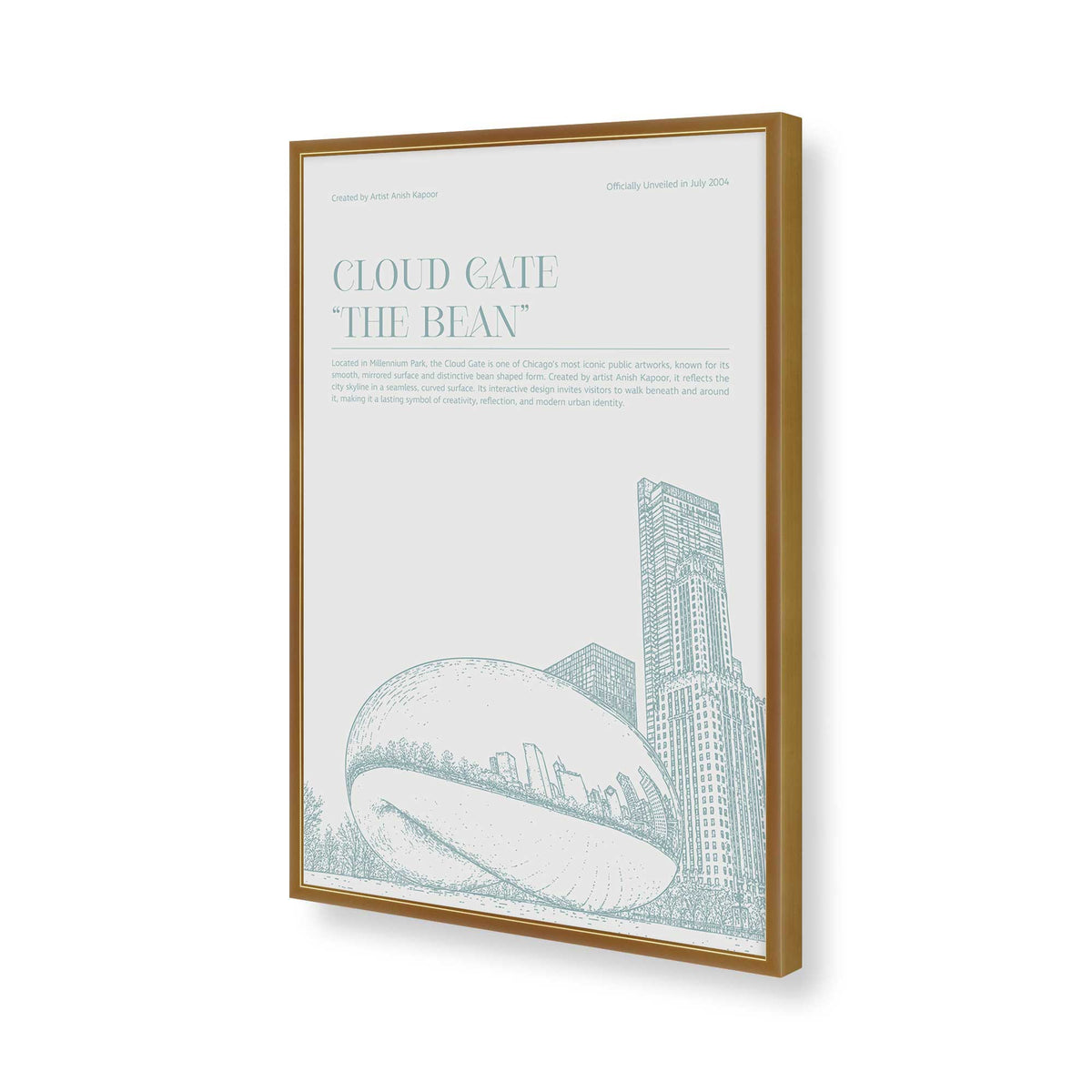 [Color:Polished Gold], Picture of art in a Polished Chrome frame of the corner