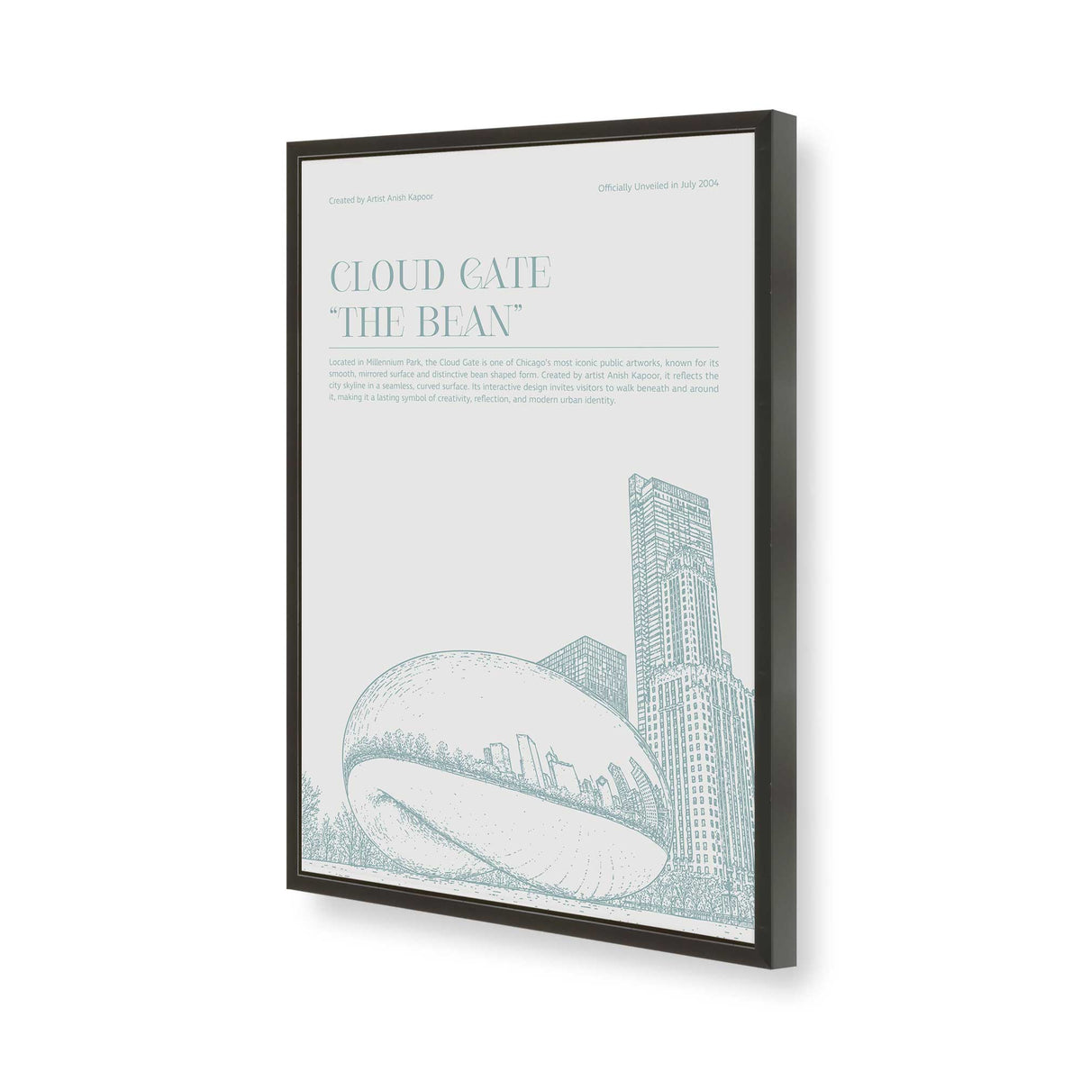 [Color:Satin Black], Picture of art in a Polished Chrome frame of the corner