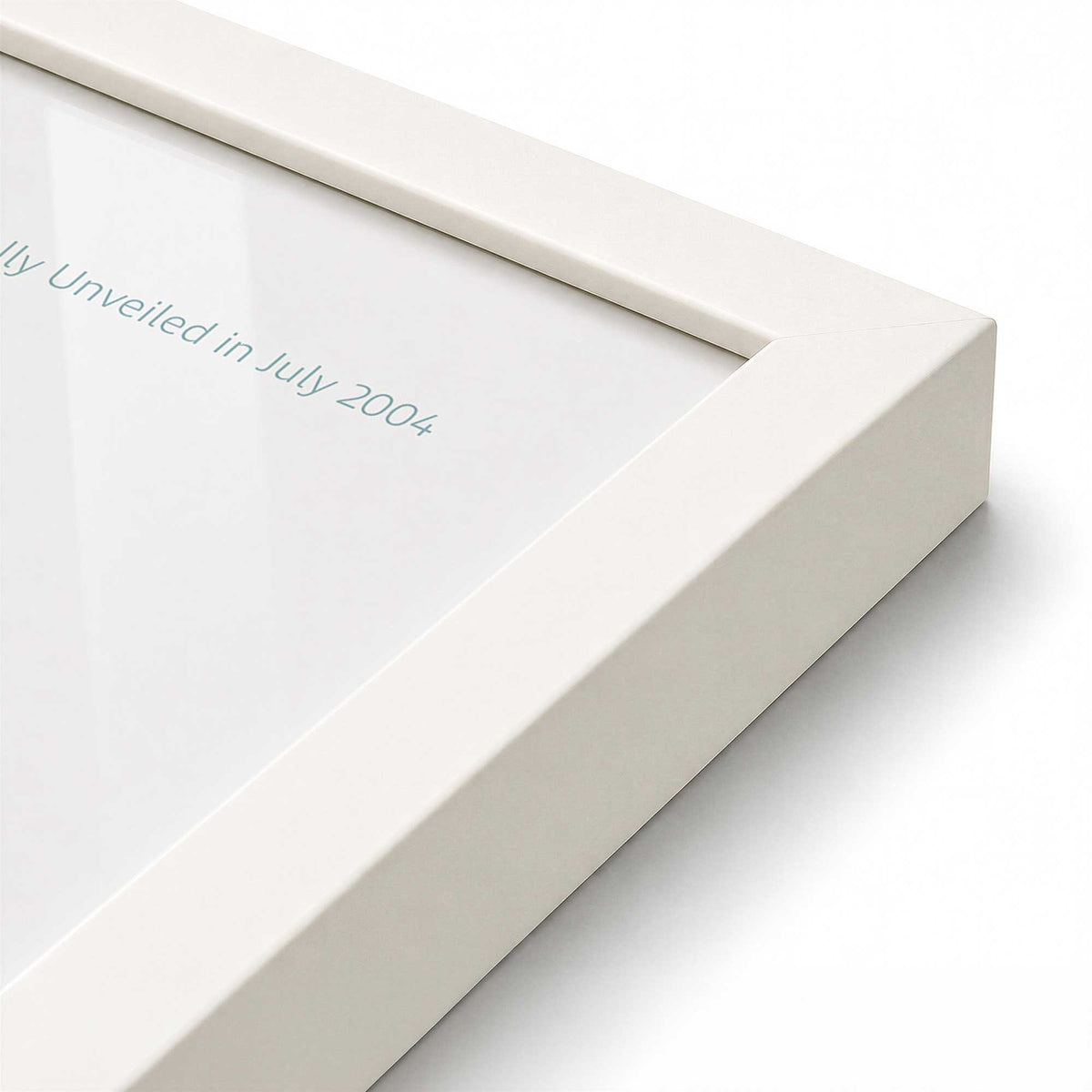 [Color:Opaque White], Picture of art in a Polished Chrome frame at an angle