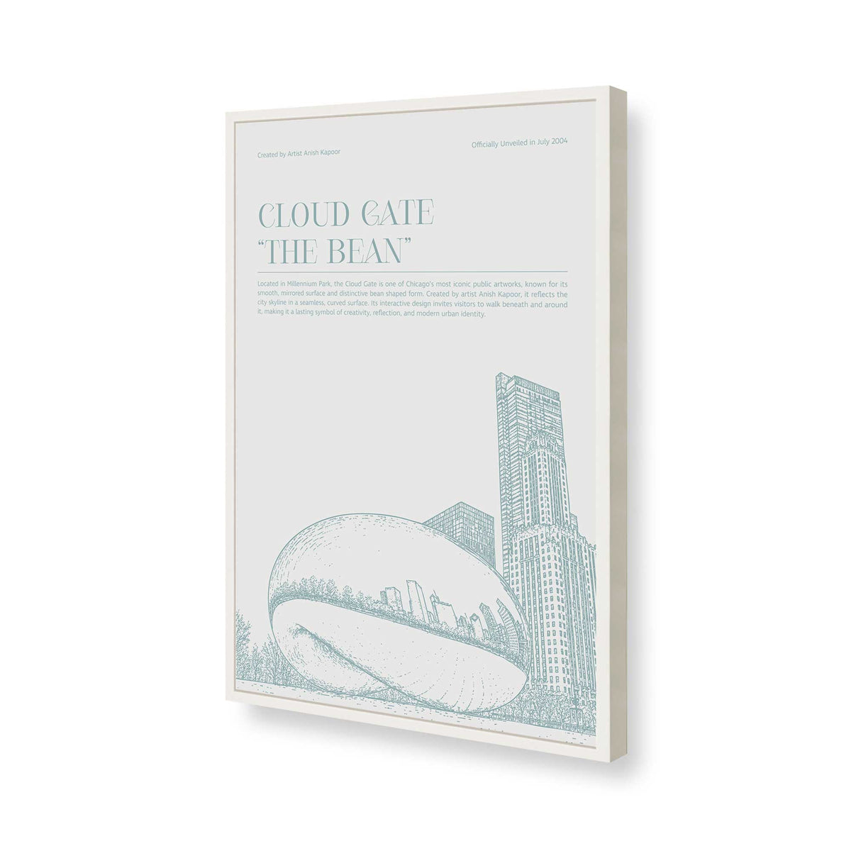 [Color:Opaque White], Picture of art in a Polished Chrome frame of the corner