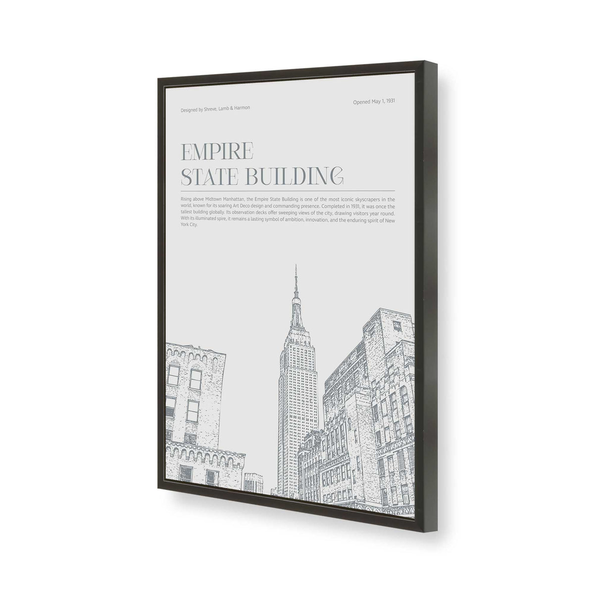 [Color:Satin Black], Picture of art in a Polished Chrome frame of the corner
