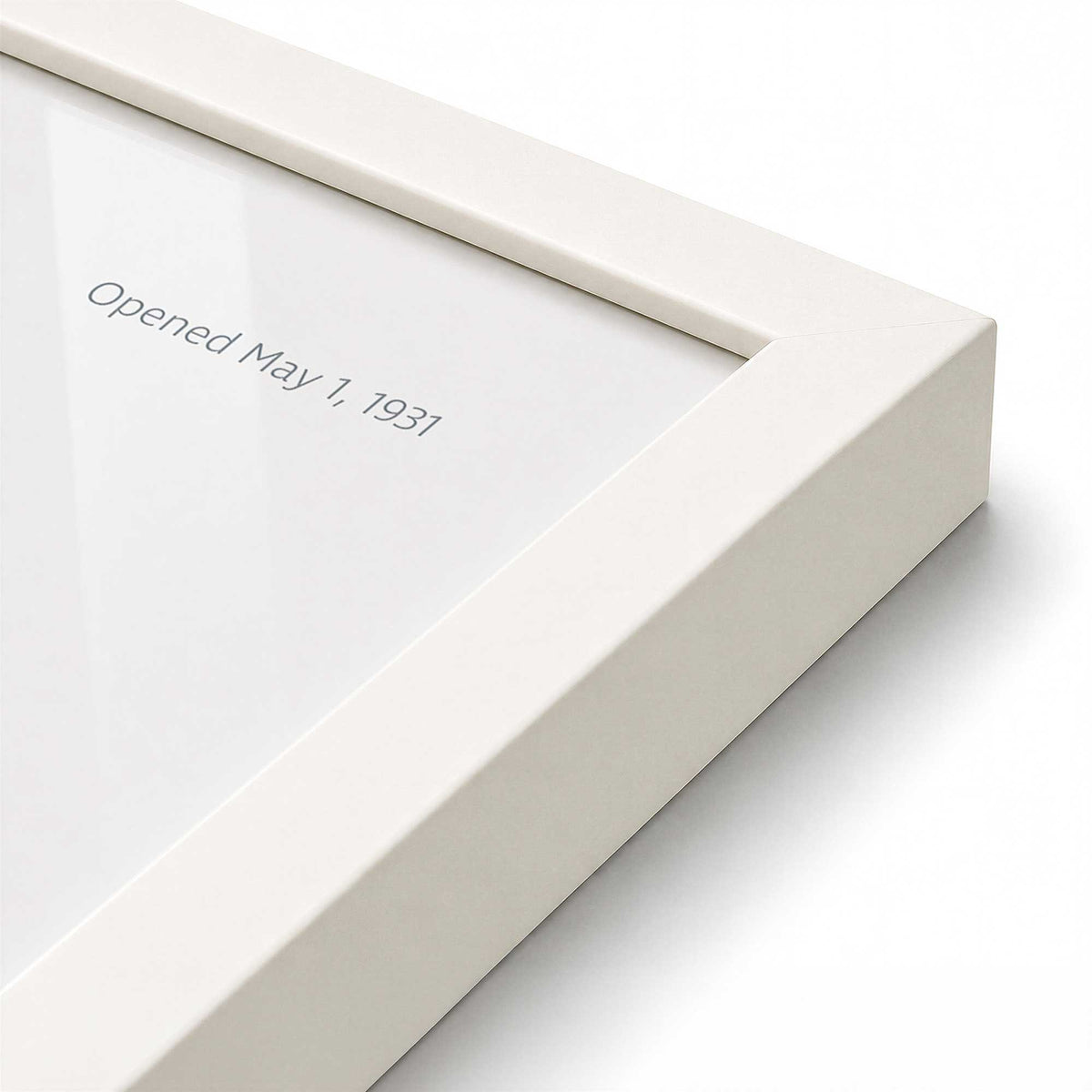 [Color:Opaque White], Picture of art in a Polished Chrome frame at an angle