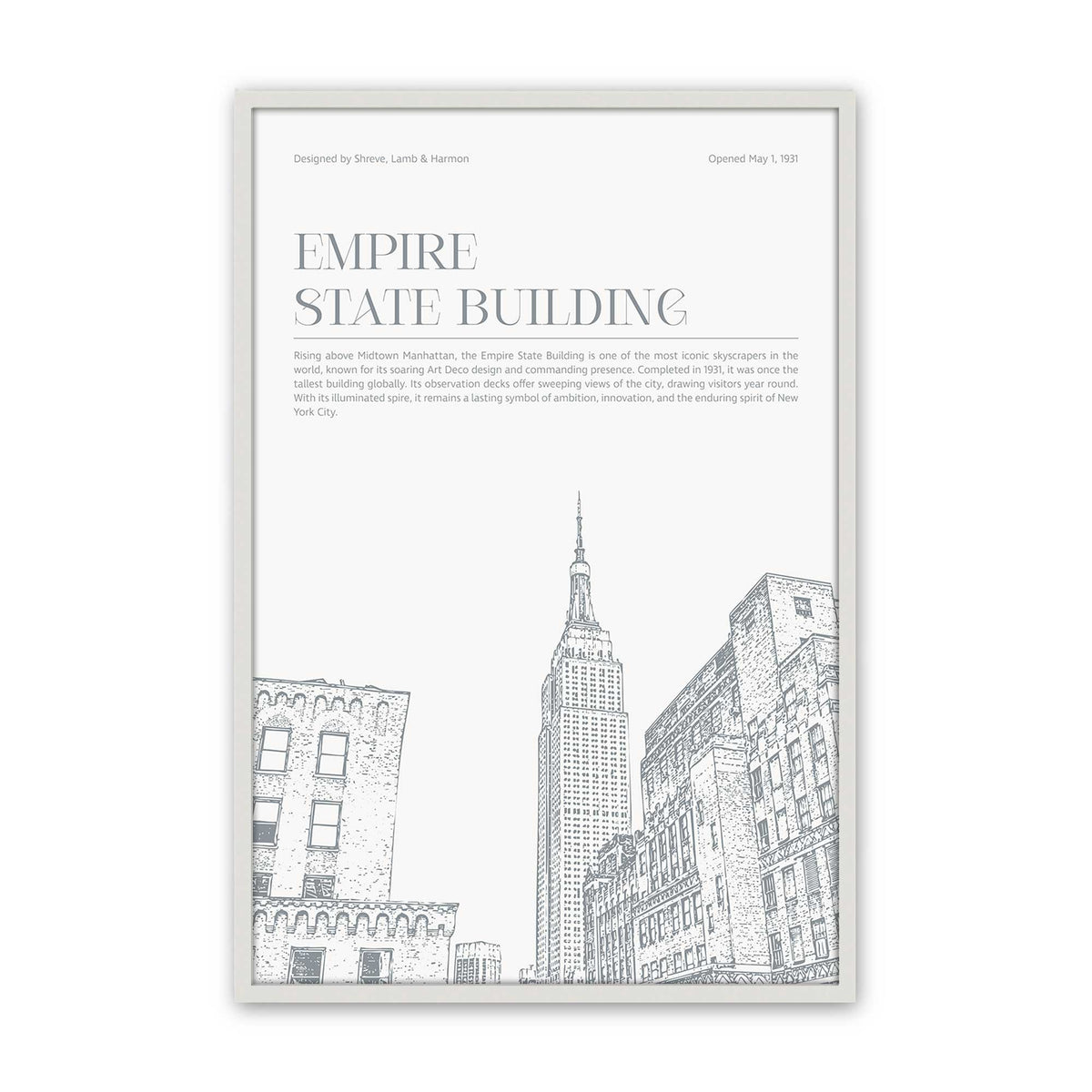 [Color:Opaque White], Picture of art in a Polished Chrome frame