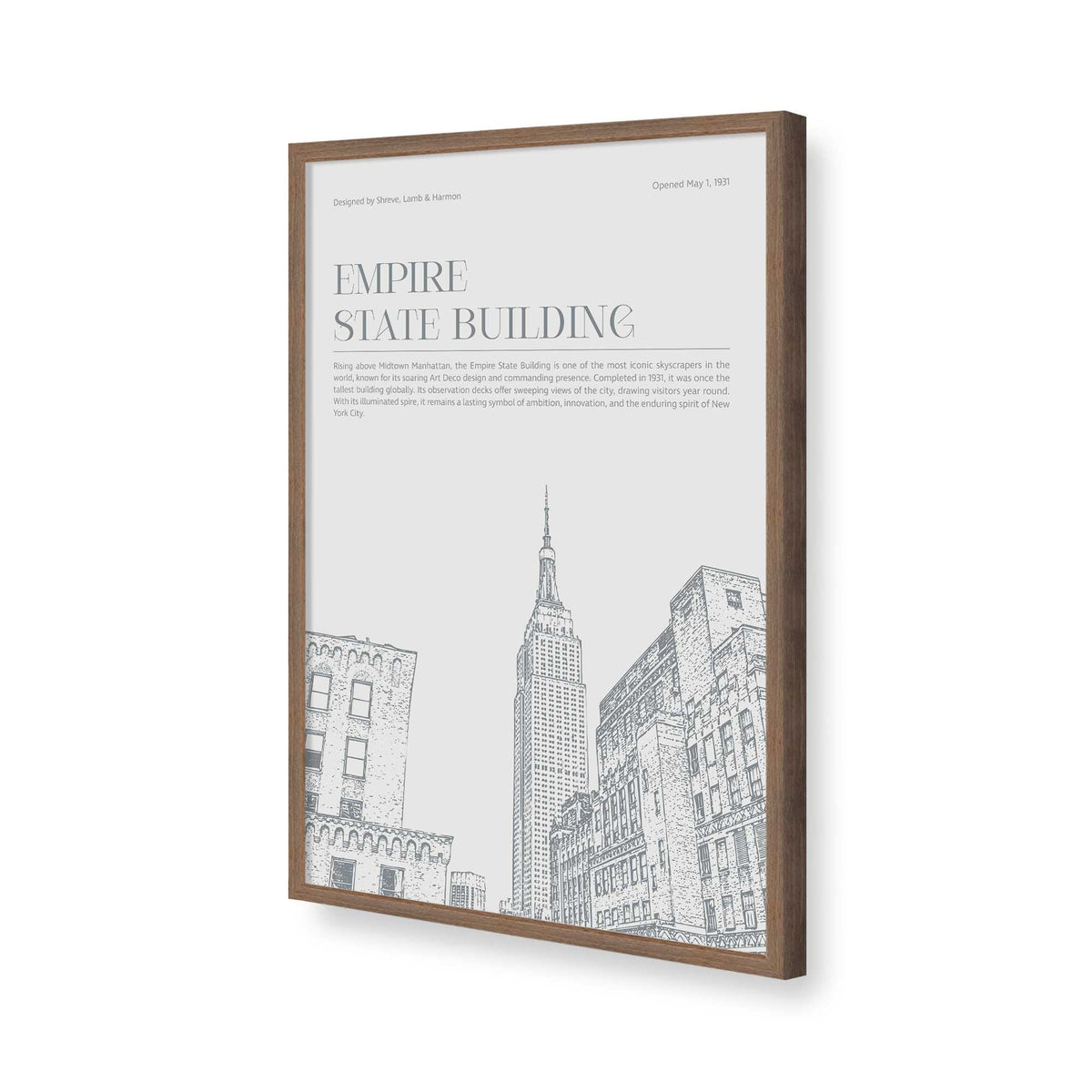 [Color:Walnut], Picture of art in a Polished Chrome frame of the corner