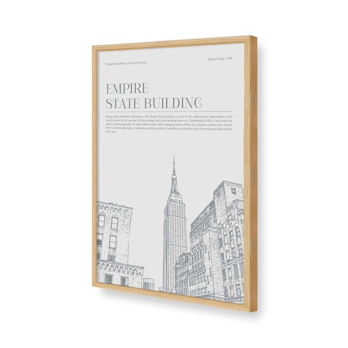 [Color:American Maple], Picture of art in a Polished Chrome frame of the corner