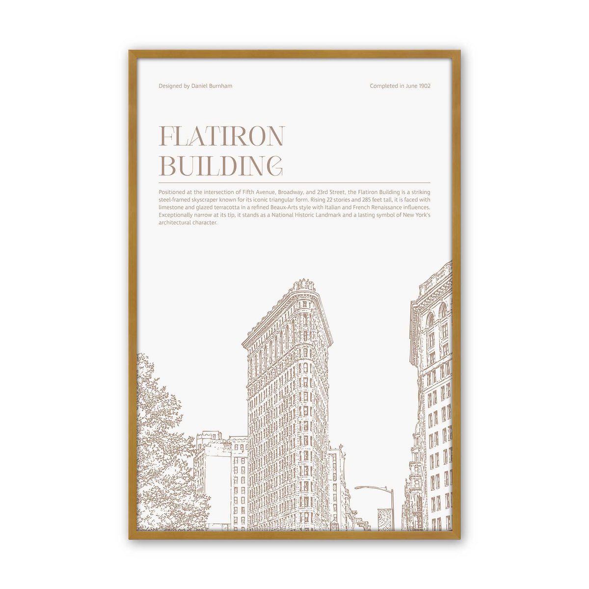 [Color:Polished Gold], Picture of art in a Polished Chrome frame