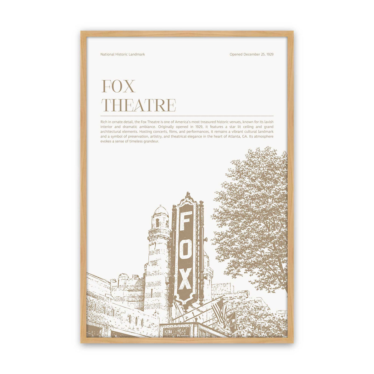 [Color:American Maple], Picture of art in a Polished Chrome frame