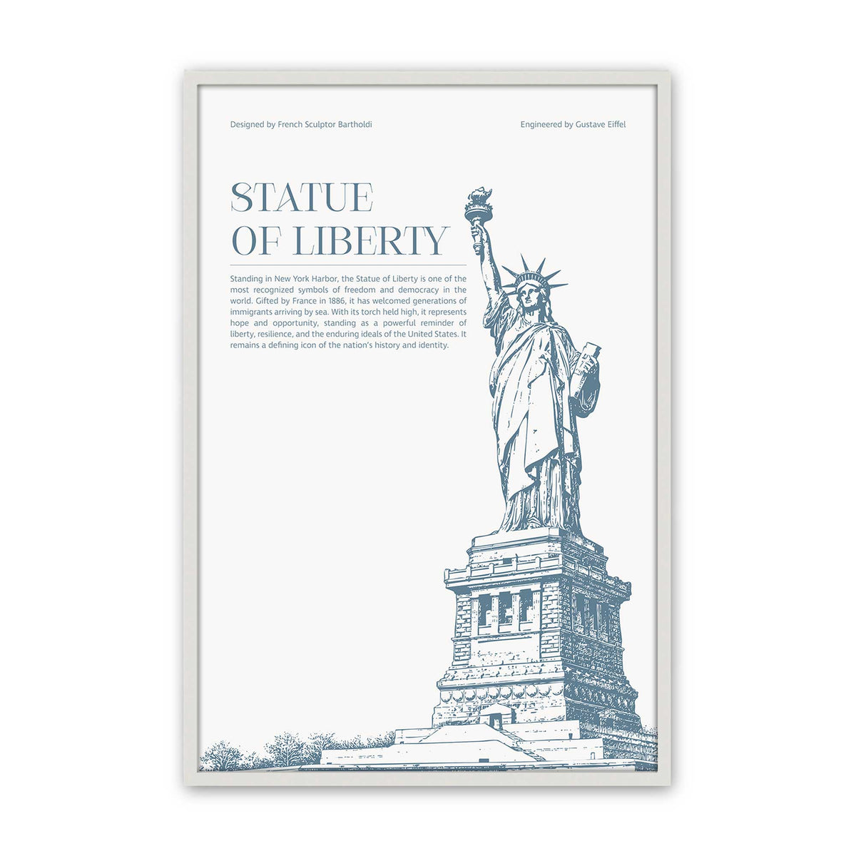 [Color:Opaque White], Picture of art in a Polished Chrome frame
