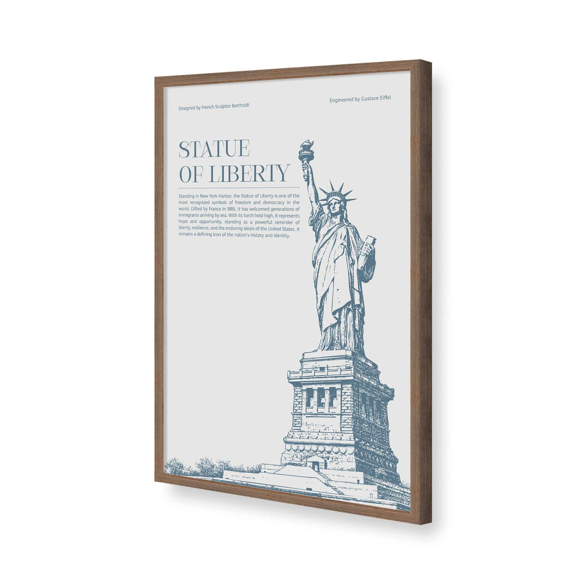 [Color:Walnut], Picture of art in a Polished Chrome frame of the corner