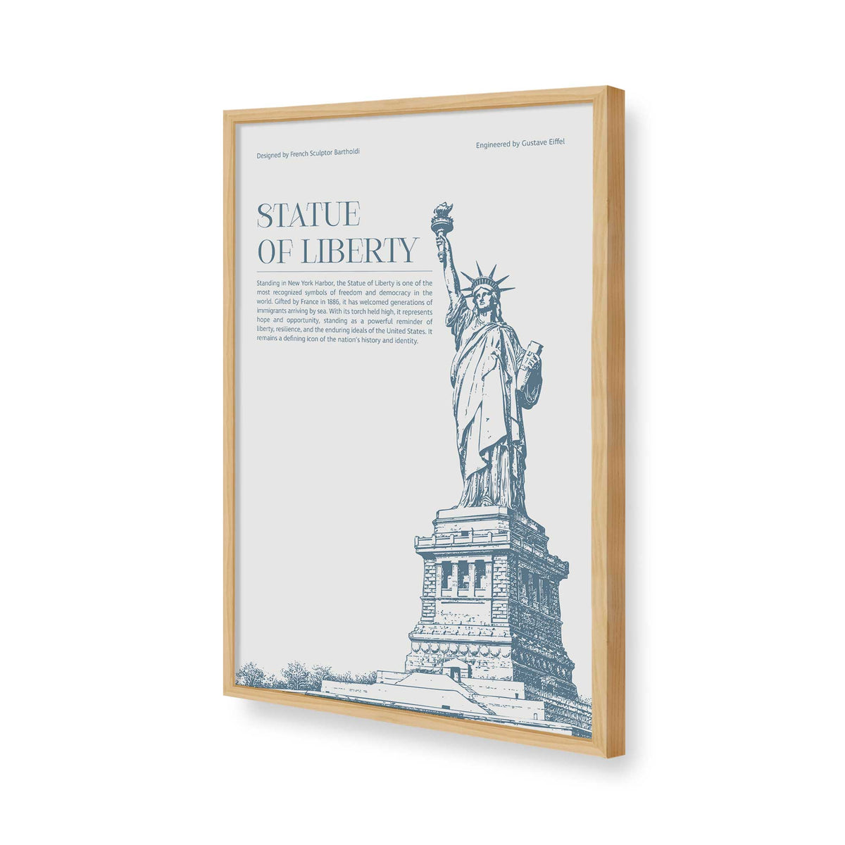 [Color:American Maple], Picture of art in a Polished Chrome frame of the corner