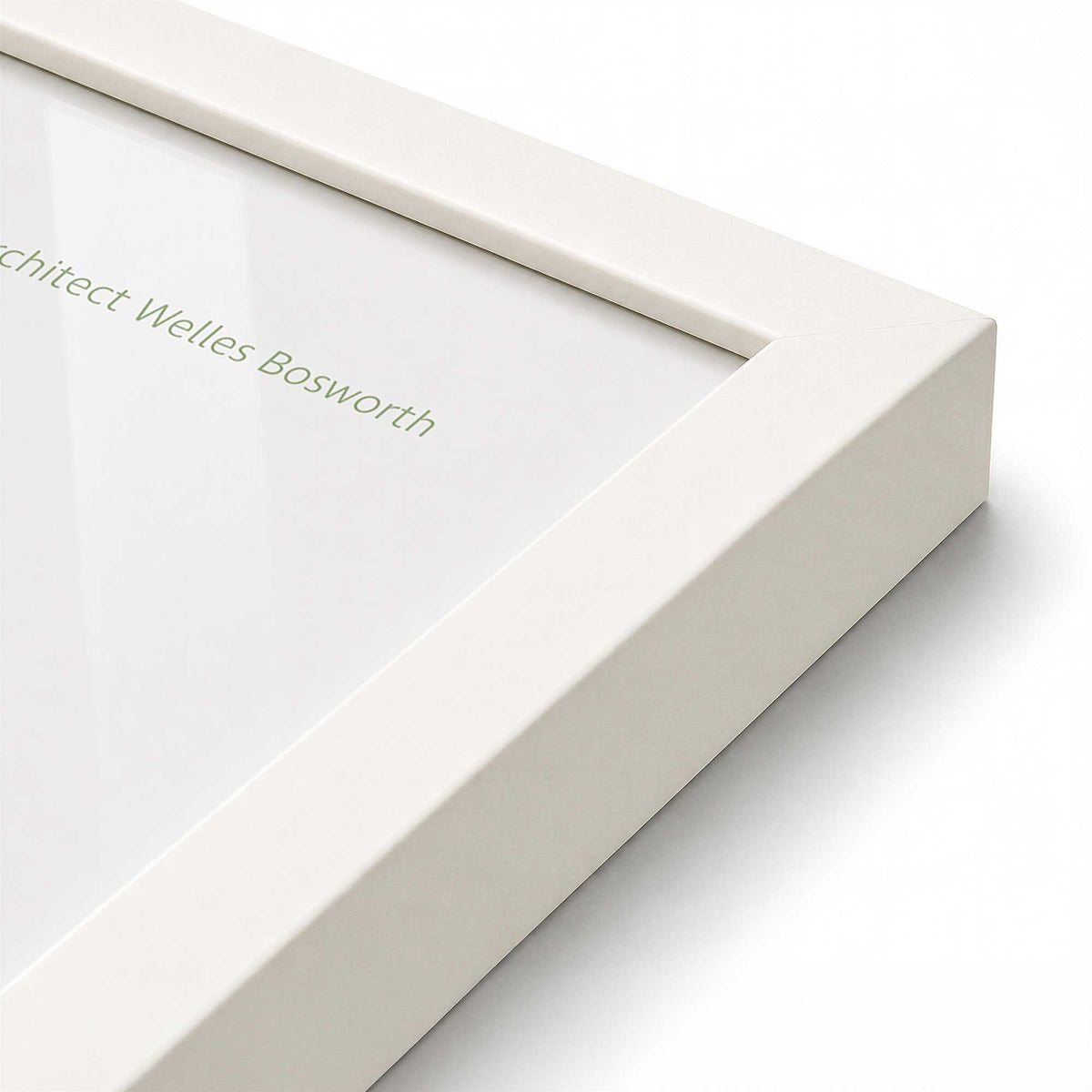 [Color:Opaque White], Picture of art in a Polished Chrome frame at an angle