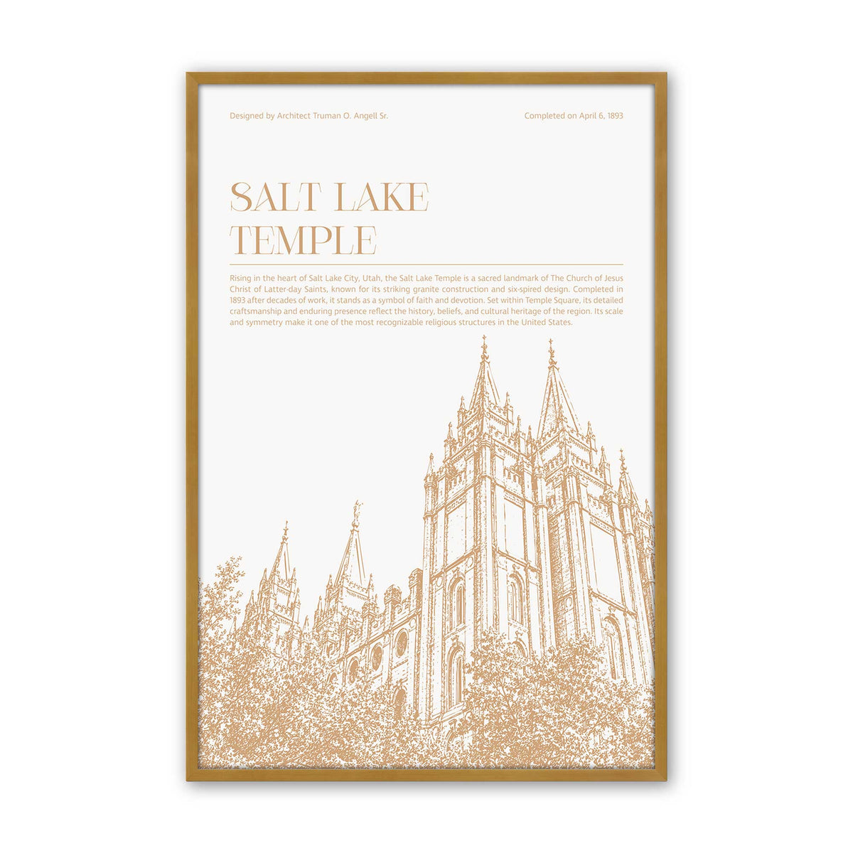 [Color:Polished Gold], Picture of art in a Polished Chrome frame