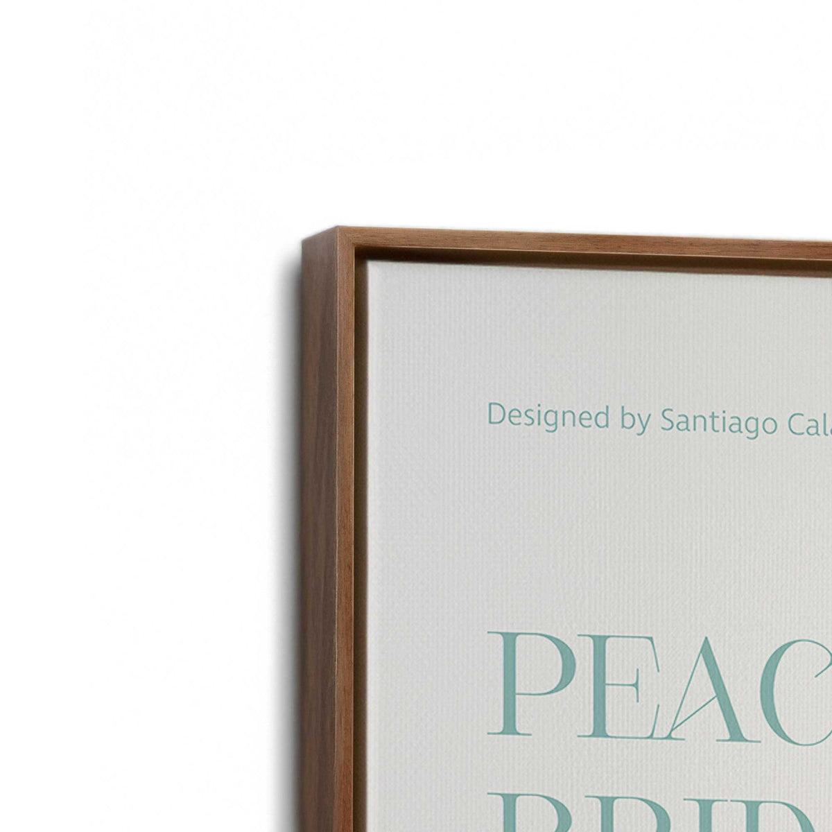 [Color:Walnut], Picture of art in a Walnut frame at an angle