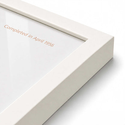 [Color:Opaque White], Picture of art in a Polished Chrome frame at an angle