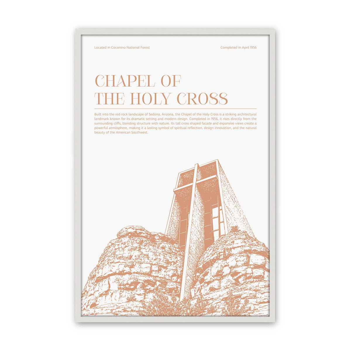 [Color:Opaque White], Picture of art in a Polished Chrome frame