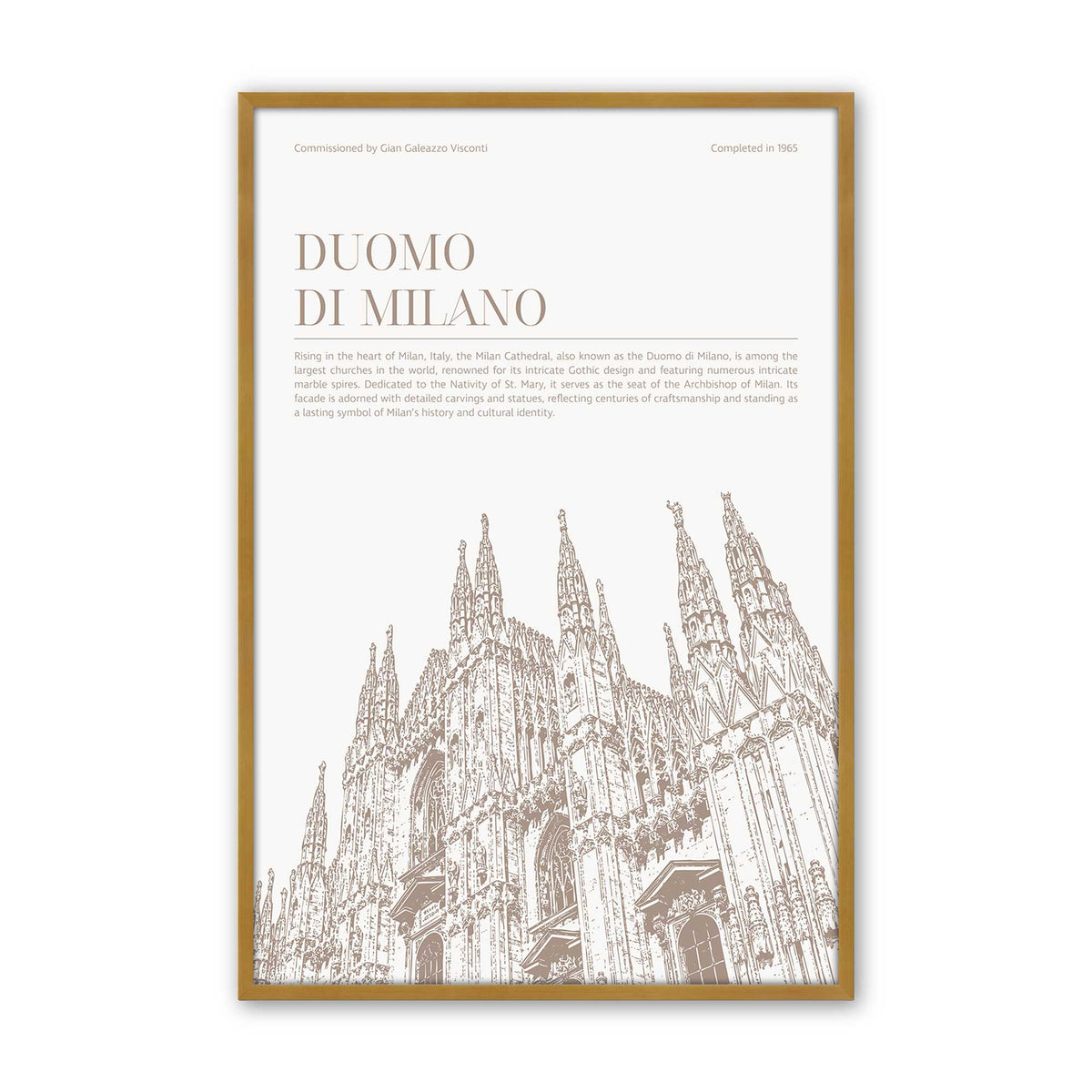 [Color:Polished Gold], Picture of art in a Polished Chrome frame