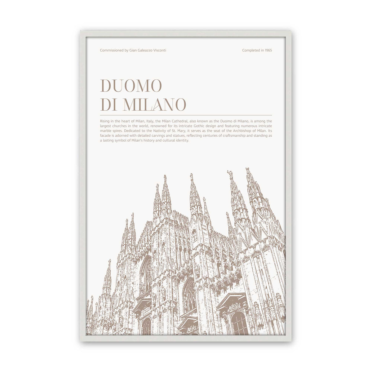 [Color:Opaque White], Picture of art in a Polished Chrome frame