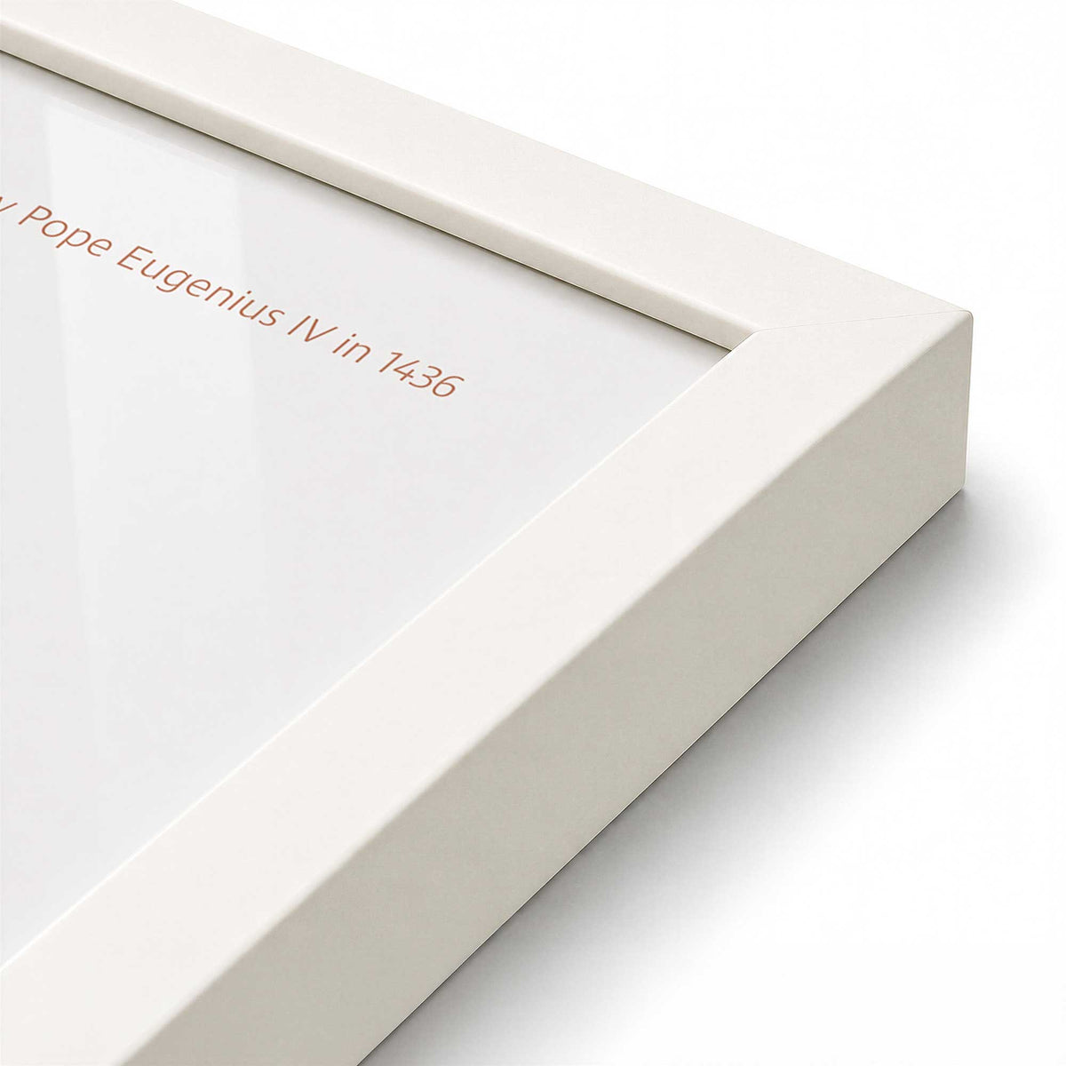 [Color:Opaque White], Picture of art in a Polished Chrome frame at an angle