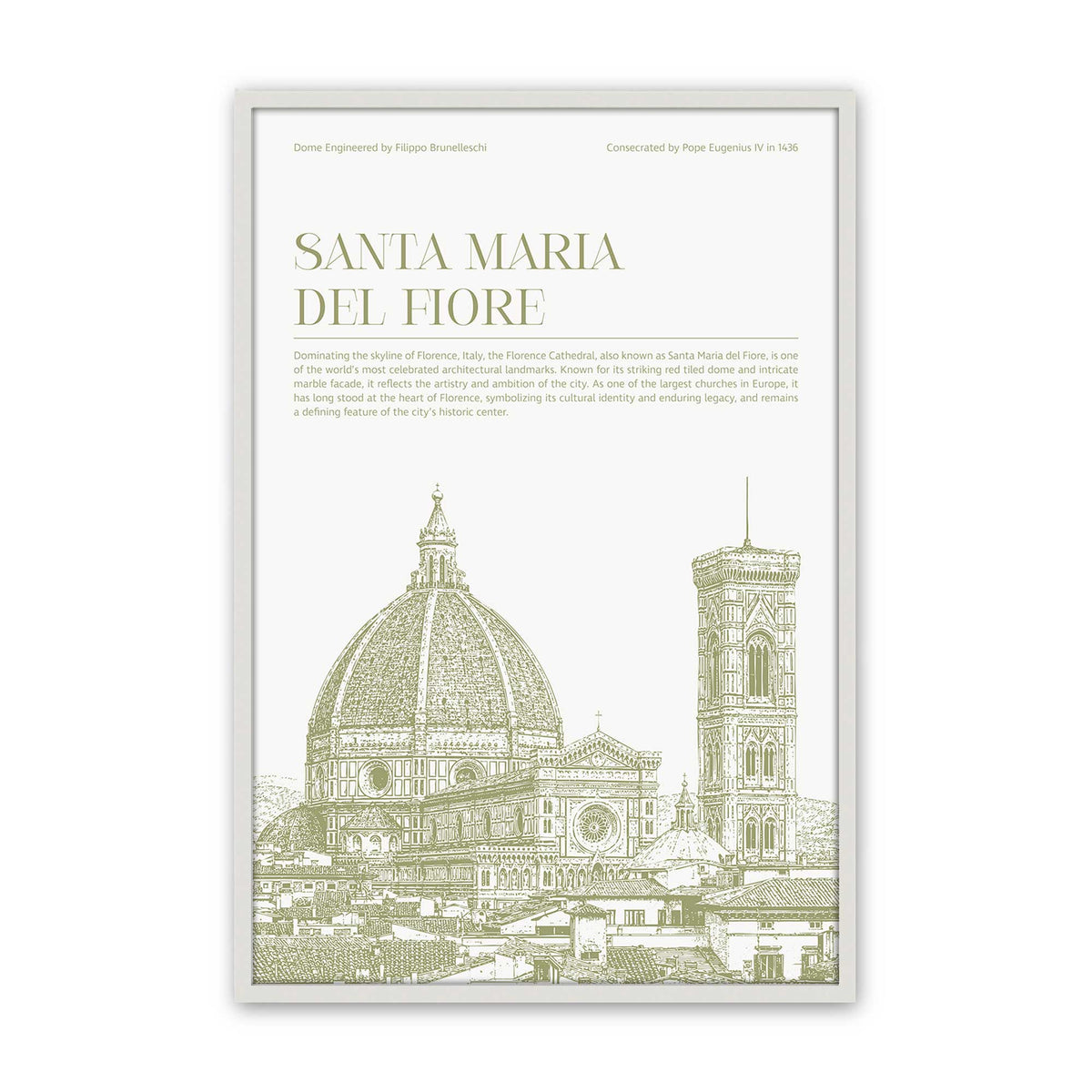 [Color:Opaque White], Picture of art in a Polished Chrome frame