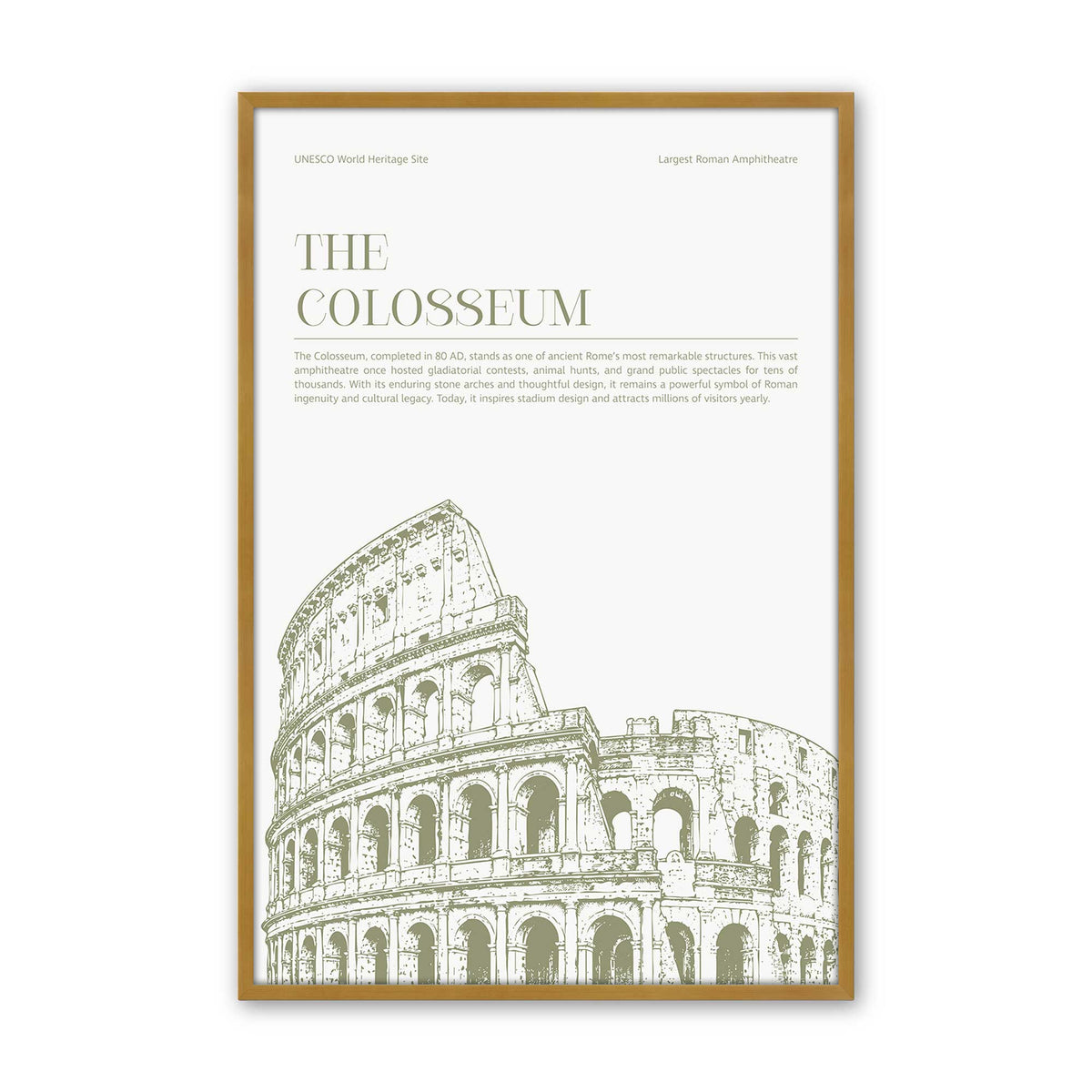 [Color:Polished Gold], Picture of art in a Polished Chrome frame