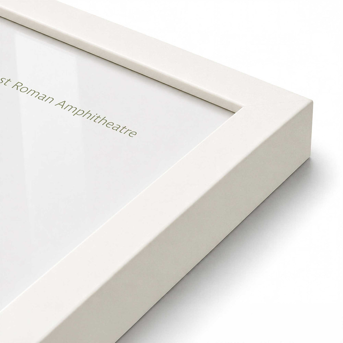 [Color:Opaque White], Picture of art in a Polished Chrome frame at an angle