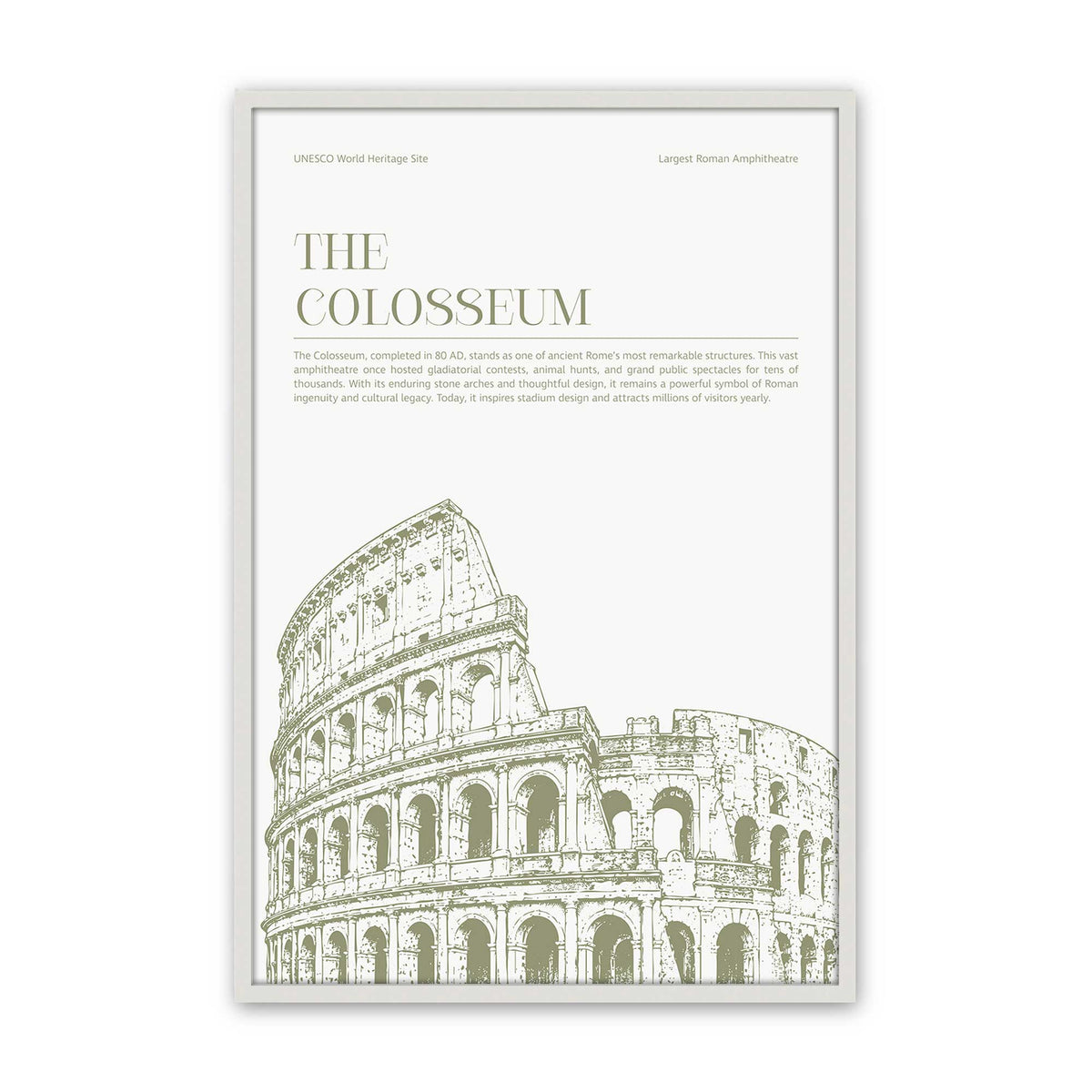 [Color:Opaque White], Picture of art in a Polished Chrome frame