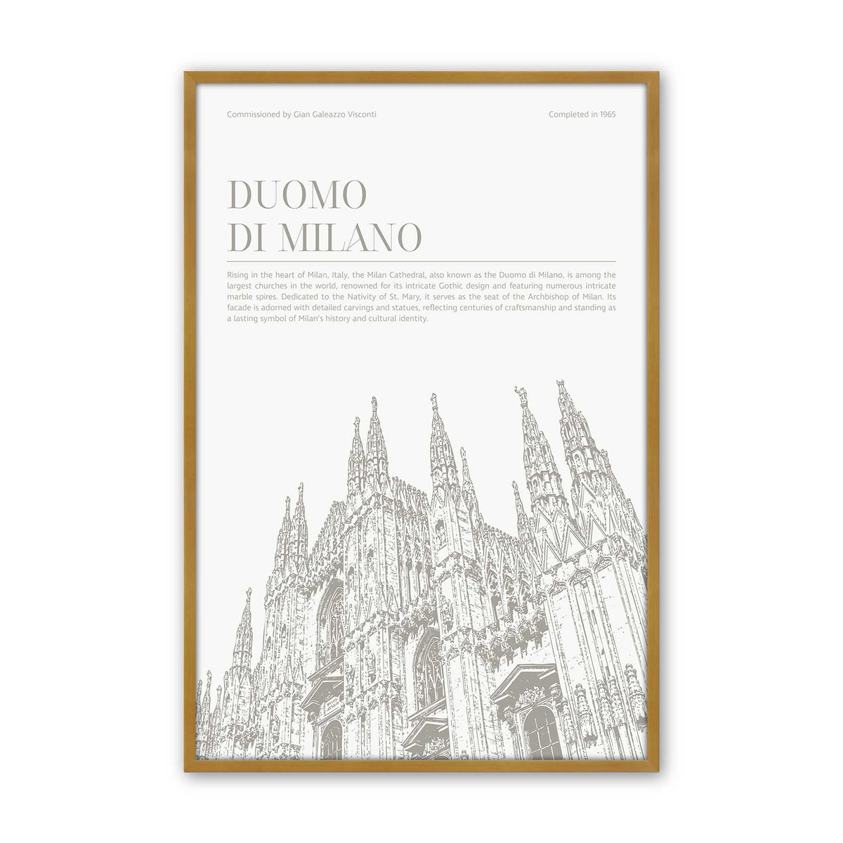 [Color:Polished Gold], Picture of art in a Polished Chrome frame