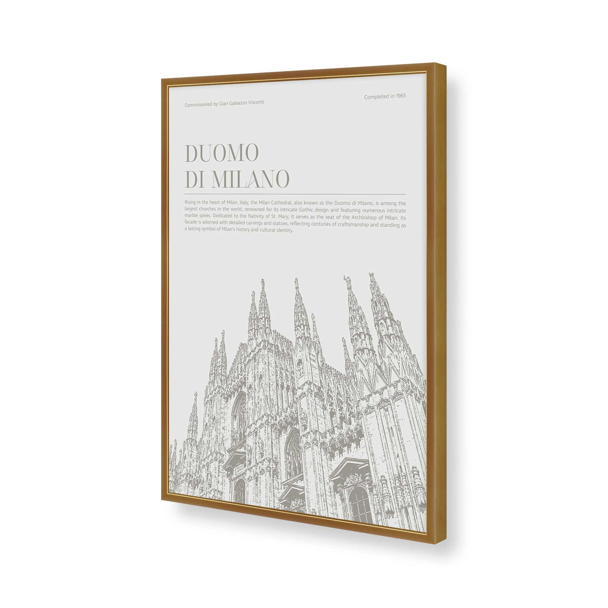 [Color:Polished Gold], Picture of art in a Polished Chrome frame of the corner