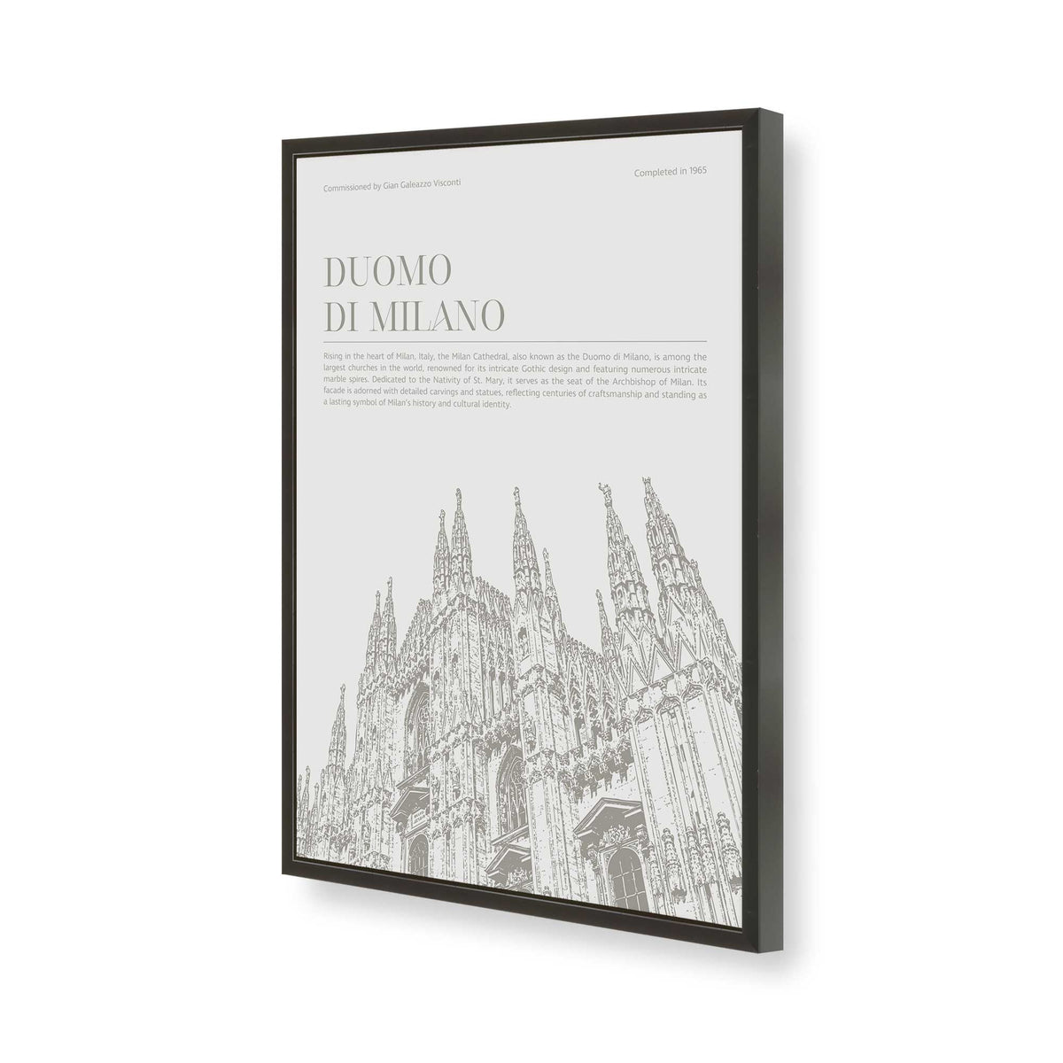 [Color:Satin Black], Picture of art in a Polished Chrome frame of the corner