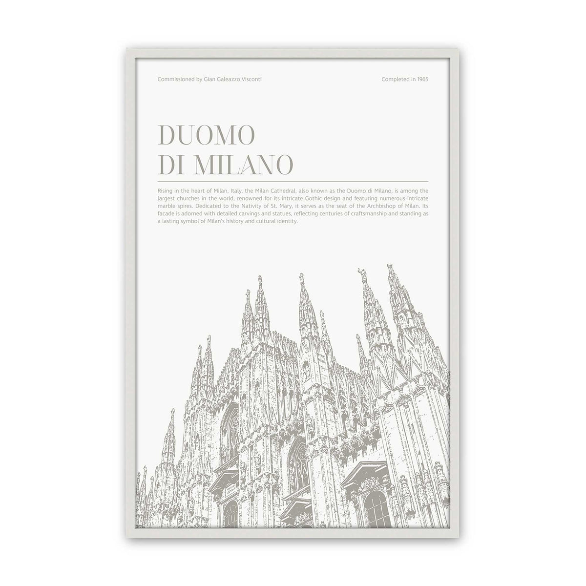 [Color:Opaque White], Picture of art in a Polished Chrome frame