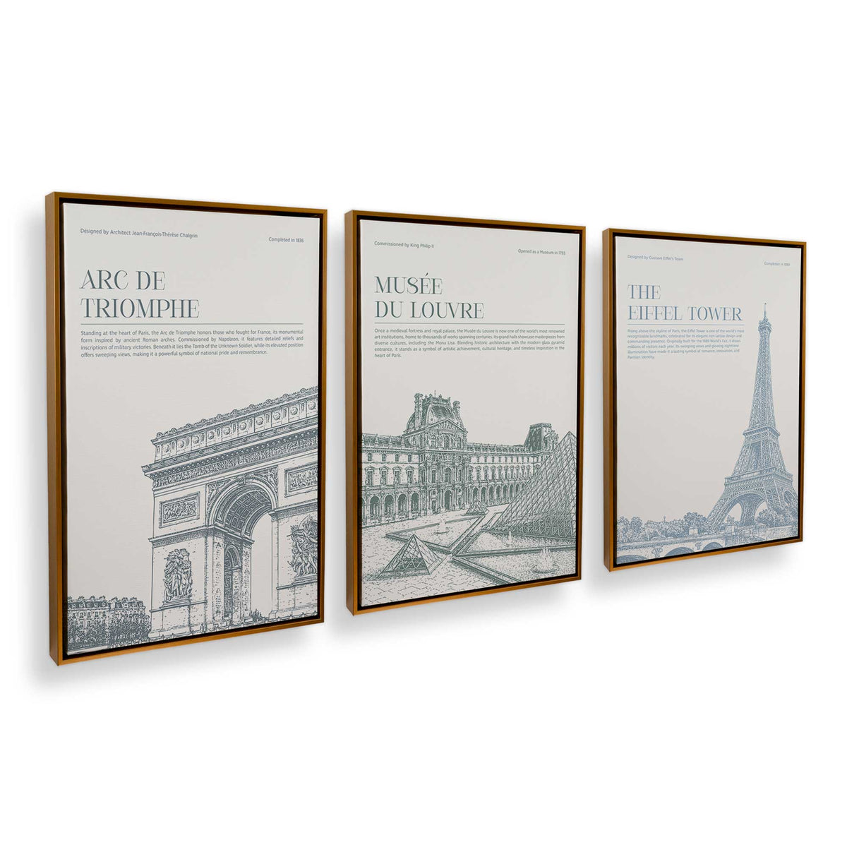[Color:Polished Gold], Picture of art in a Polished Gold frame at an angle