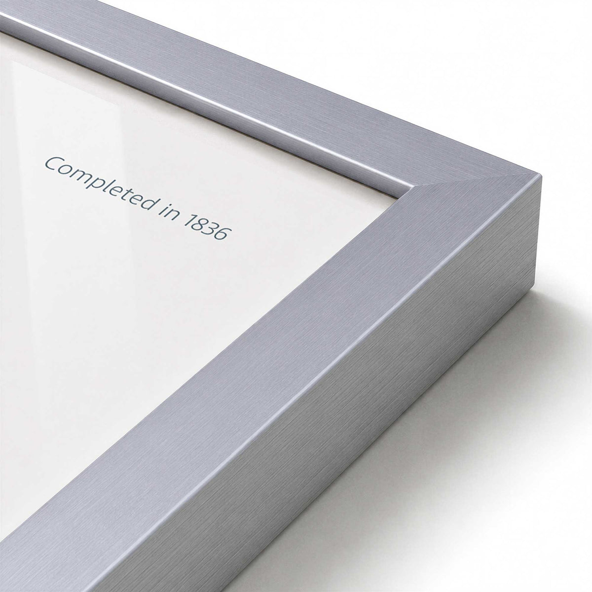 [Color:Polished Chrome], Picture of art in a Polished Chrome frame of the corner