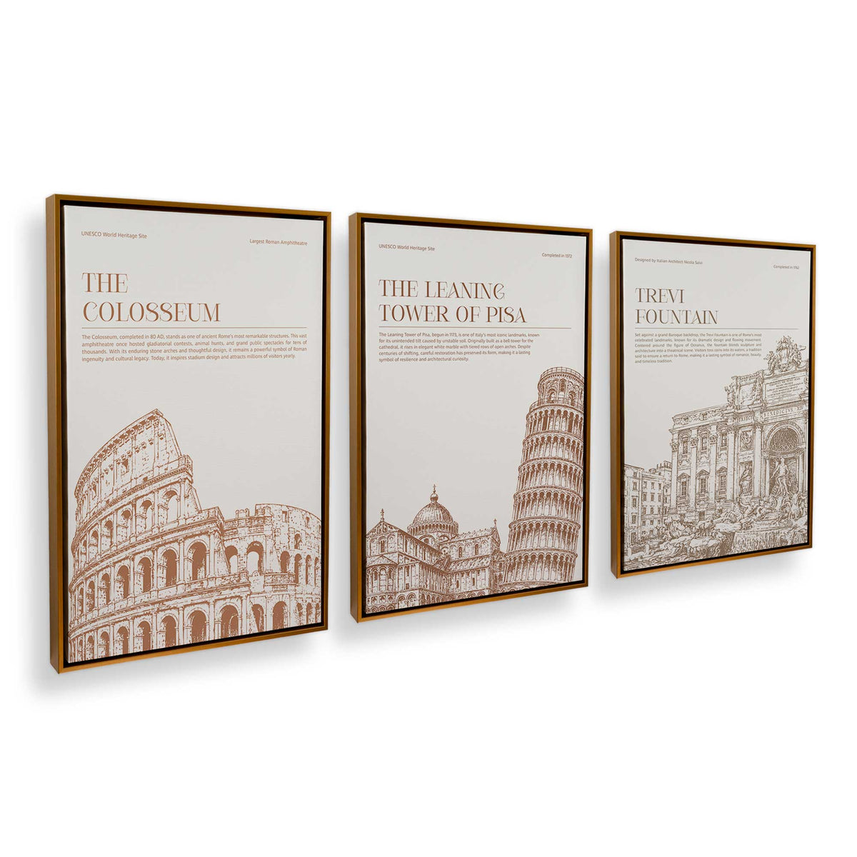 [Color:Polished Gold], Picture of art in a Polished Gold frame at an angle