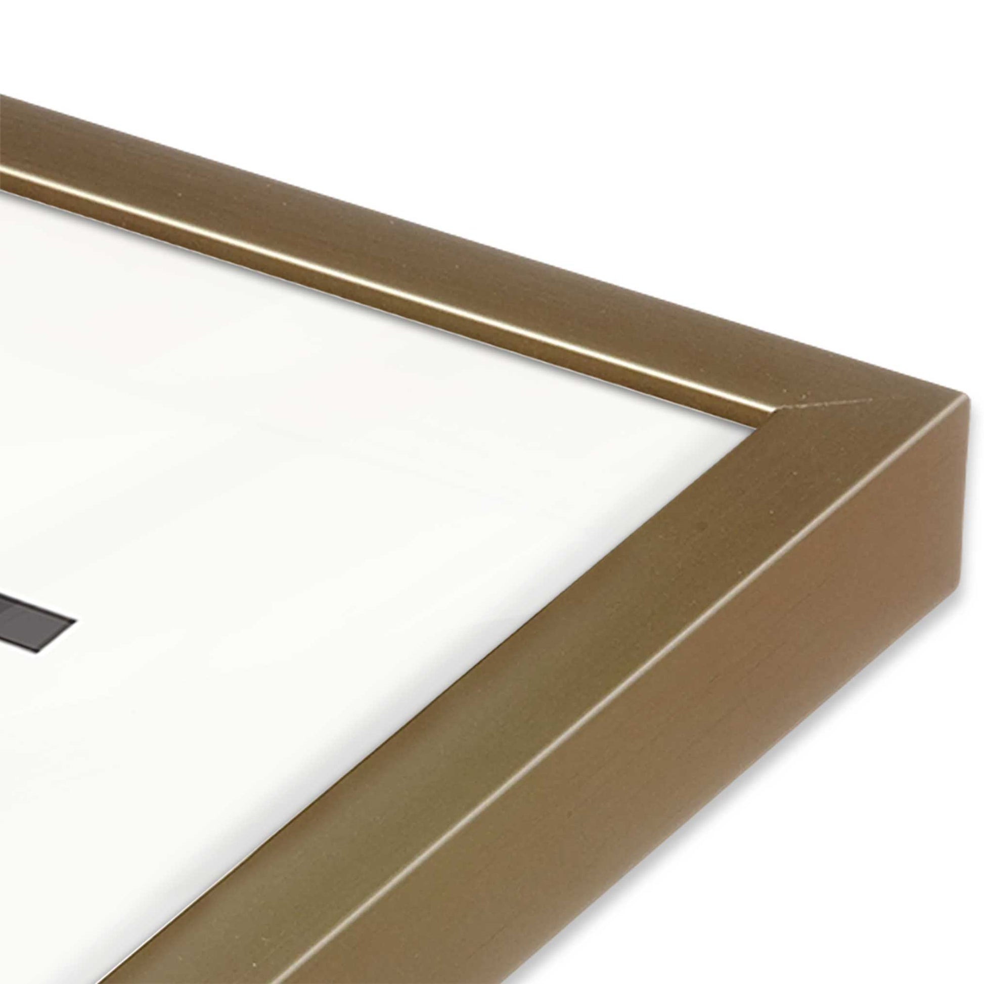 [Color:Brushed Gold], Picture of art in a Brushed Gold frame at an angle