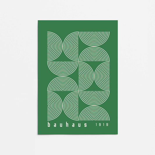 Bauhaus Modernist Green Lines Promotional Rolled Print