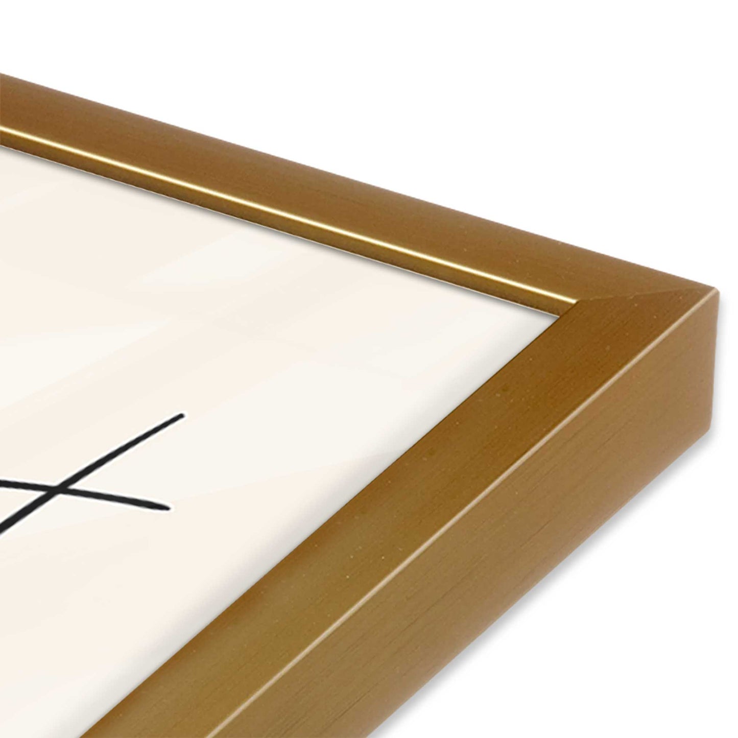 [Color:Polished Gold], Picture of art in a Polished Gold frame at an angle