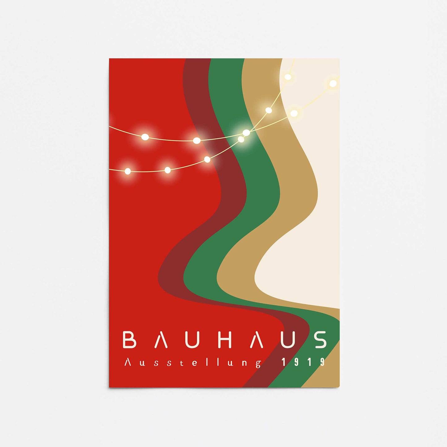 Holiday Glow Bauhaus Poster I Promotional Rolled Print