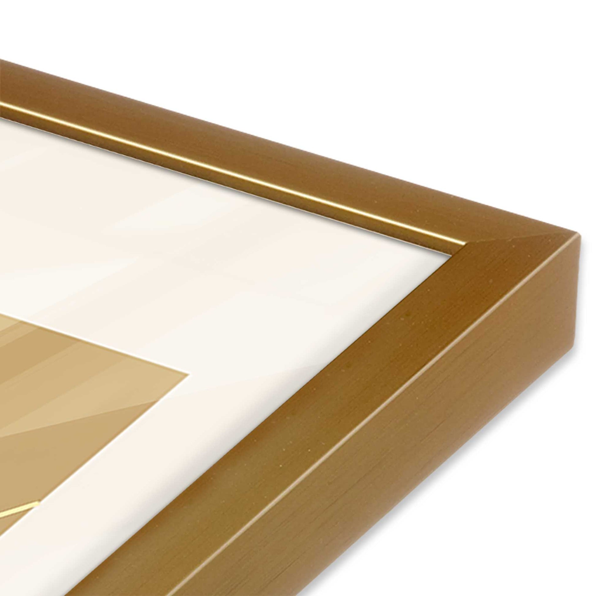 [Color:Polished Gold], Picture of art in a Polished Gold frame at an angle