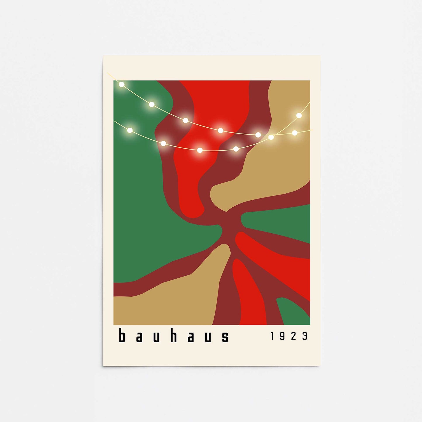 Holiday Glow Bauhaus Poster II Promotional Rolled Print