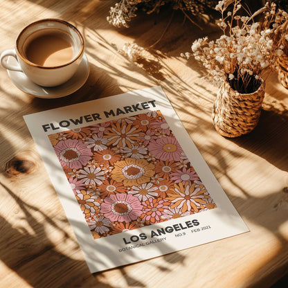 Retro Los Angeles Flower Market Print