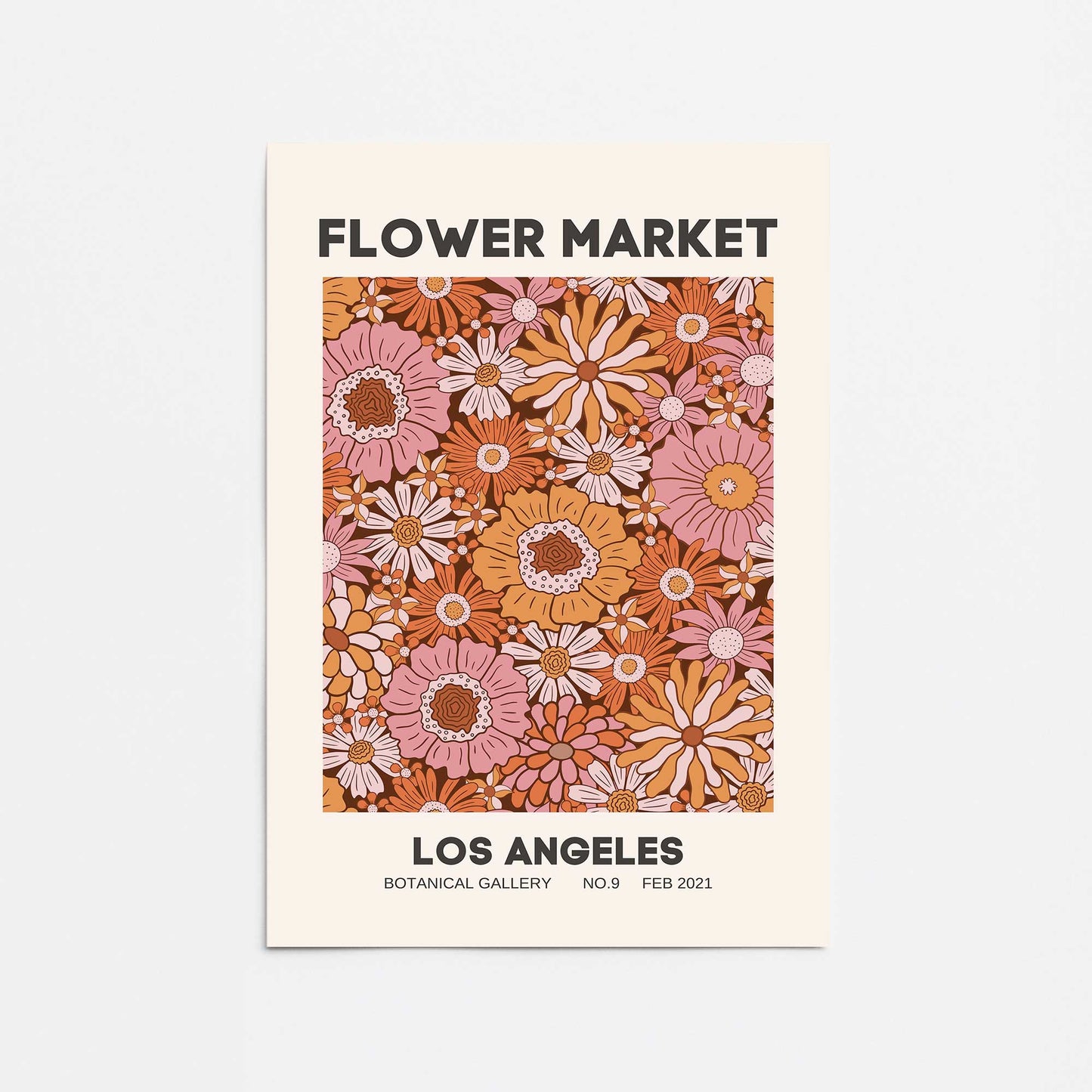 Retro Los Angeles Flower Market Promotional Rolled Print
